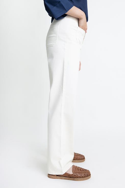 The White Straight Fit Pants